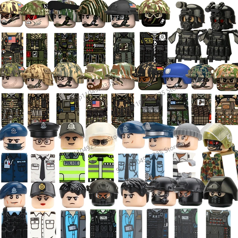 Figuras de Fuerzas Especiales Militares, Bloques de Construcción, Fuerza Aérea de EE. UU., KSK Alemán, Cuerpo de Marines, Policía, Bandidos, Soldados del Ejército, Ladrillos de Juguete, Regalo