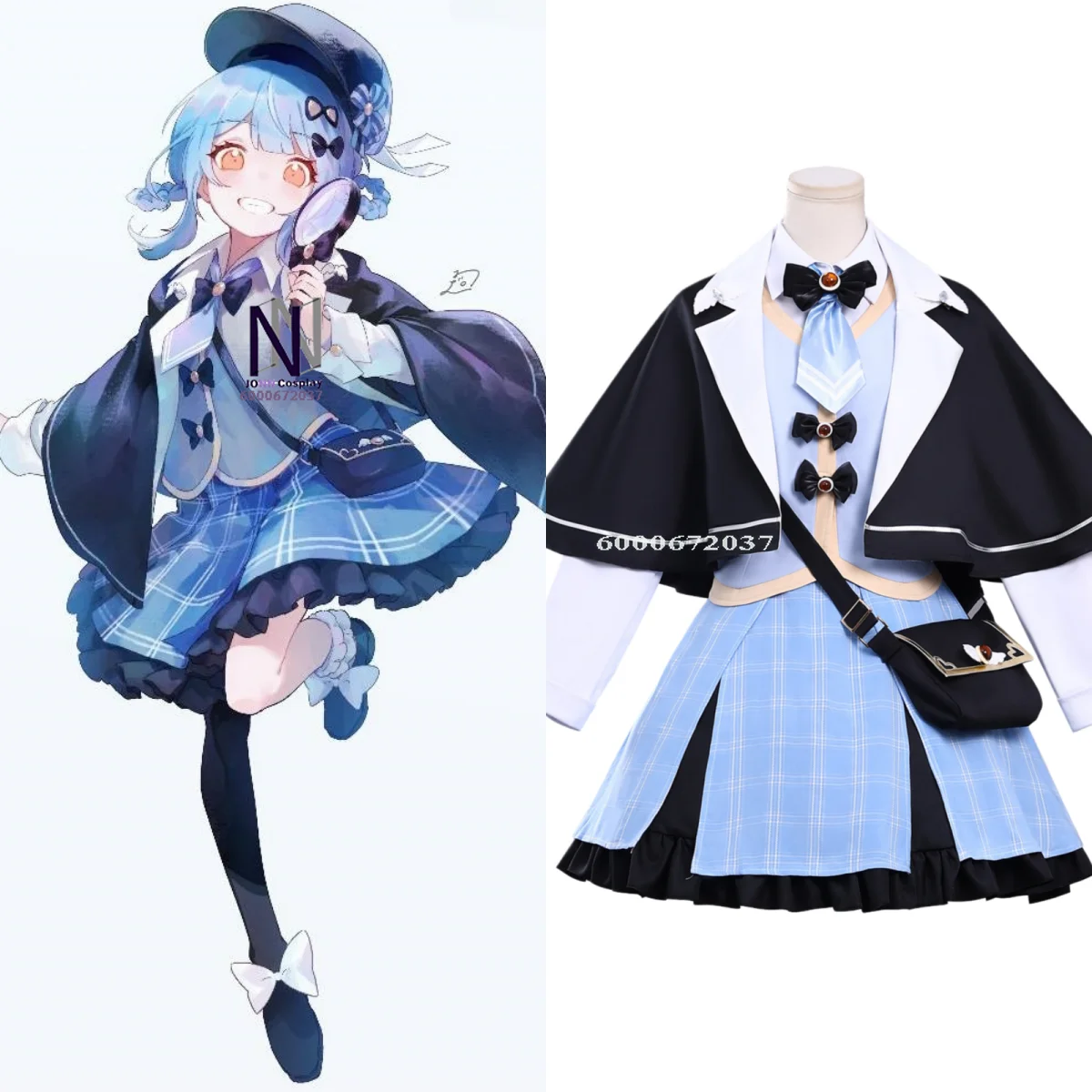

Magical Girl's Magic Trial Cosplay Costume Anime Shirley Tachibana Role Playing New Cute Blue Uniform Hat Bagfor Women Comic Con
