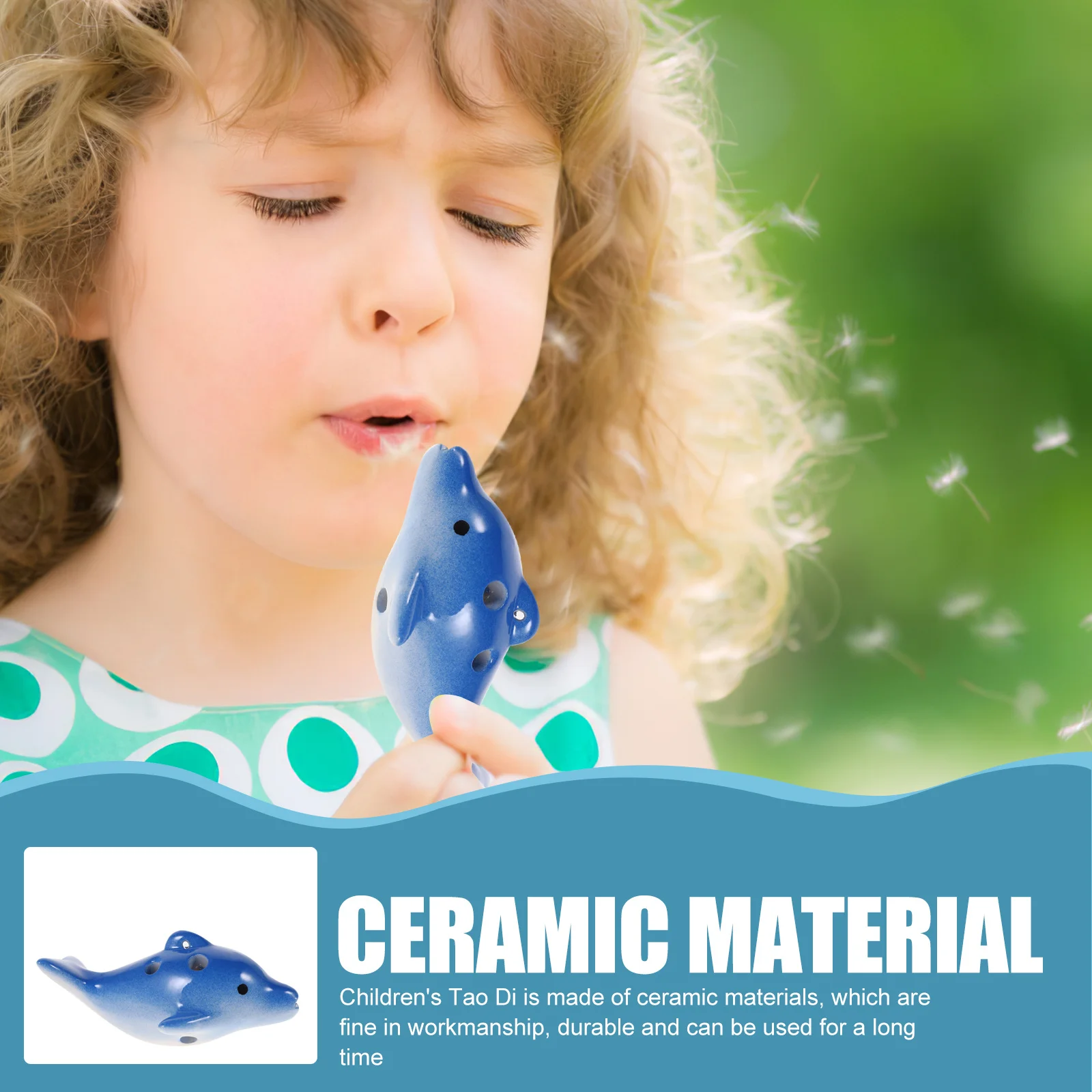 

Dolphin Ceramic 6-Hole Ocarina Small Portable Instrument for Kids Beginner Music Learners Children Ocarina Small Instrument