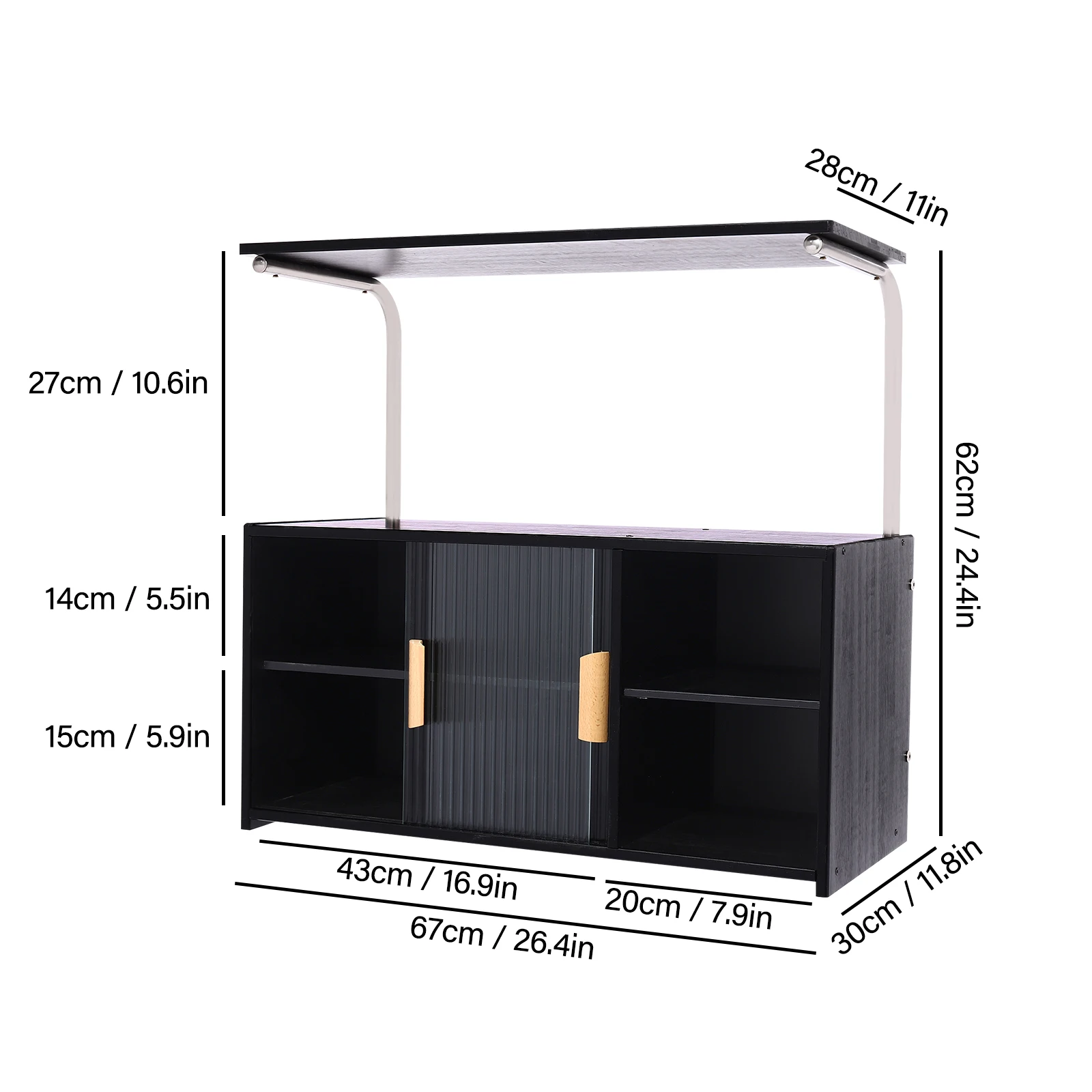 Storage Cabinet 2 Tier 67x30x6 - Room Divider Bamboo recension och pris