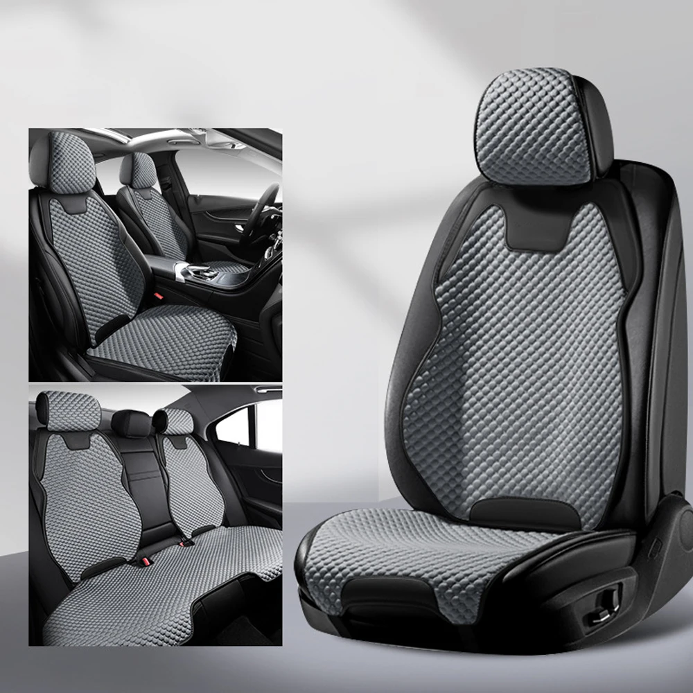 Universal Ice Silk Car Seat Cushion Breathable Seat Cover Sweat Absorption Cool Cushion Universal Split Single Sitting Rear Set