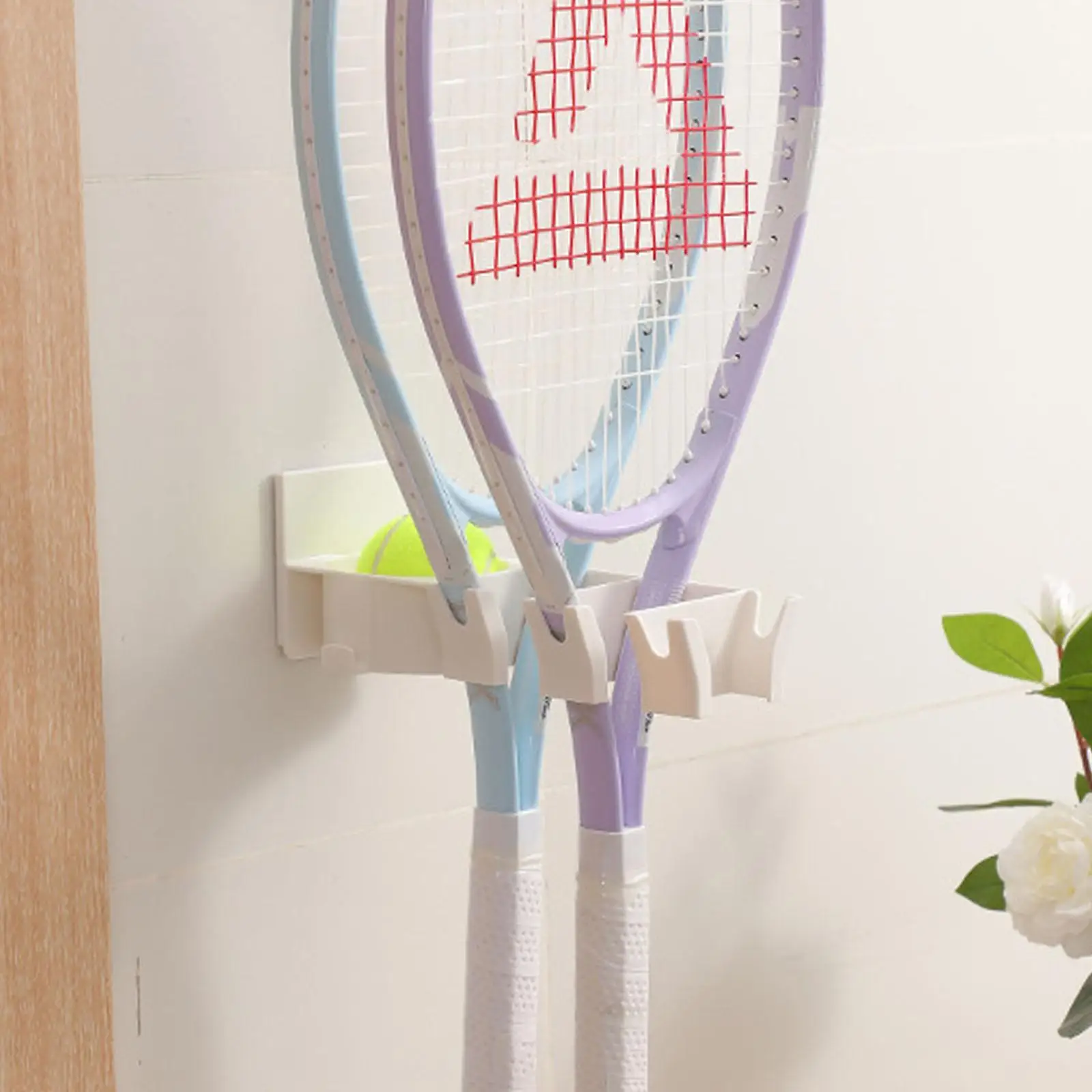 خطافات مفاتيح مثبتة على الحائط لرف المضارب لمضارب تنس الطاولة ومضارب الاسكواش