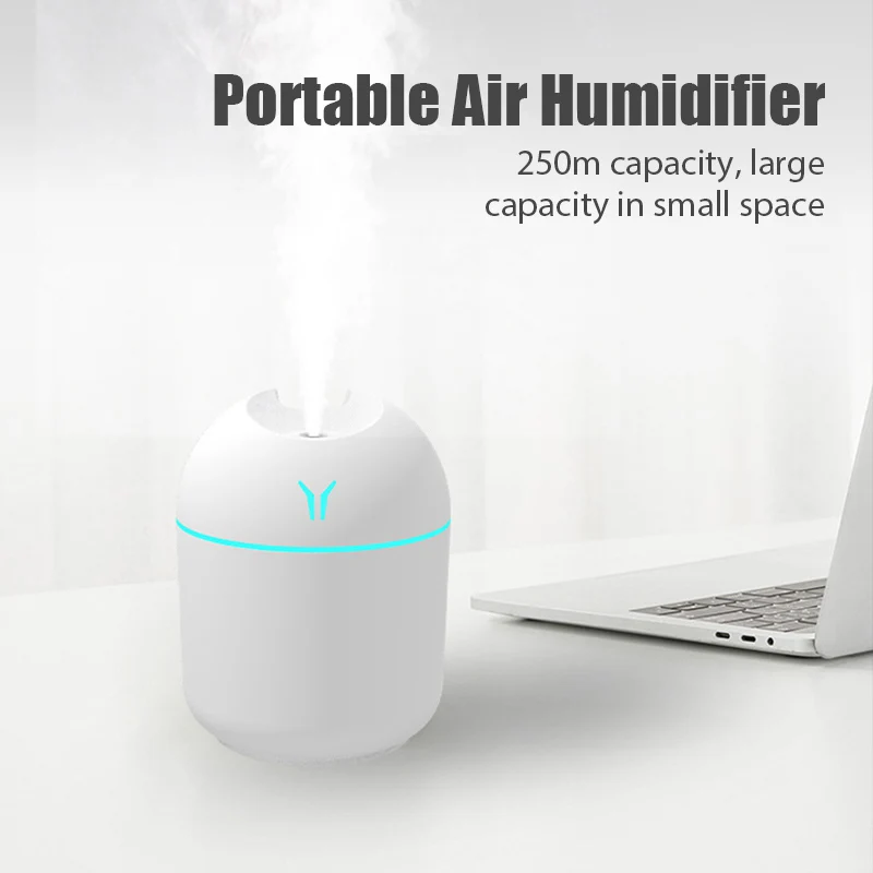 

1PC Mini 250ML Air Humidifier Romantic Light USB Essential Oil Diffuser Car Purifier Aroma Anion Mist Maker Humidifier