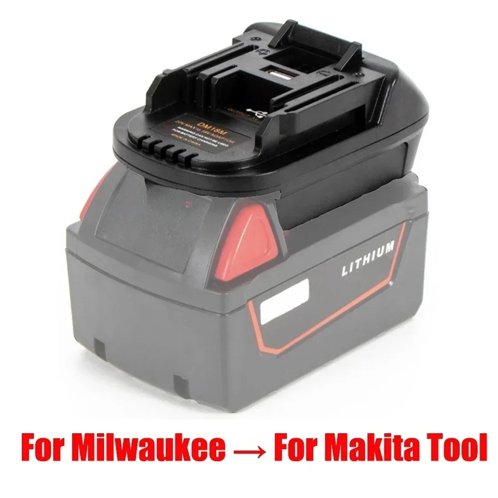 Adaptador conversor de bateria dm18m para milwaukee 18v para dewalt 20v bateria de íon-lítio converter para makita 18v bl1830 bl1850 bateria