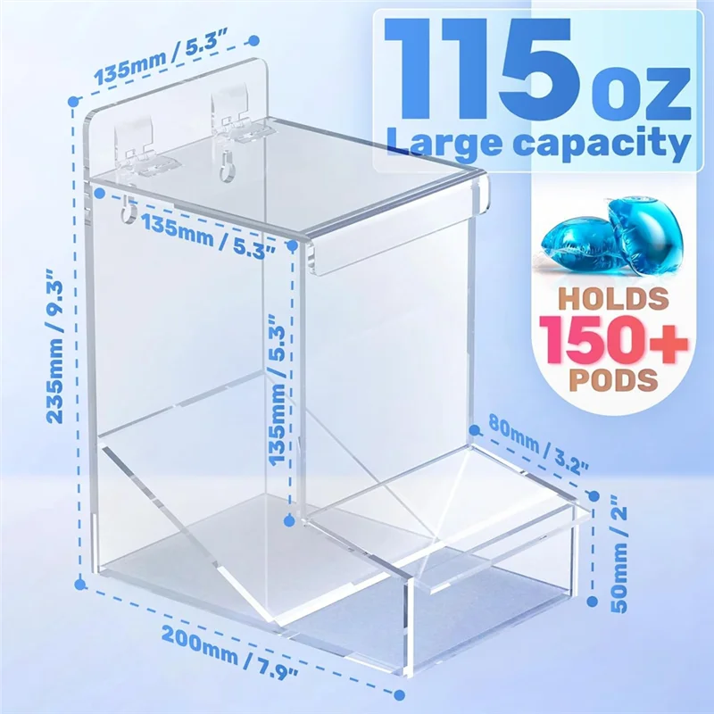 

AT51-Laundry Pods Container, Acrylic Laundry Detergent Container Dishwasher Pods Container,Powder Laundry Detergent Container