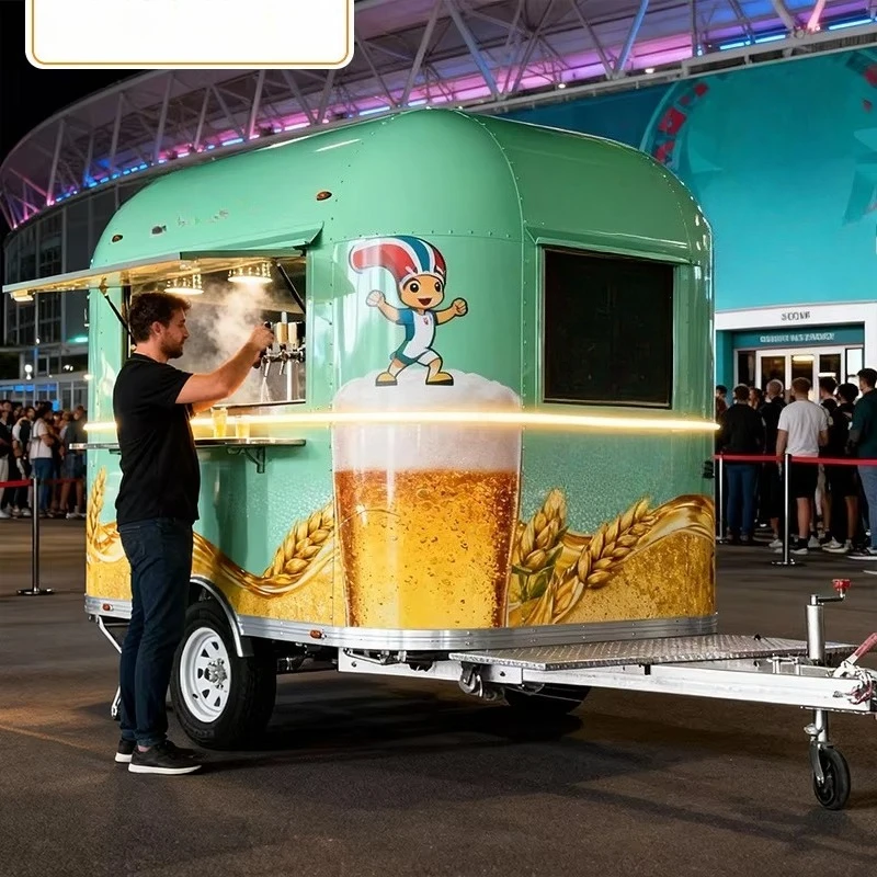 3M Stainless Steel Mobile Kitchen Burger Fries Beer Street Catering Food Trailer with Fully Equipped DOT NSF for Candy Chips
