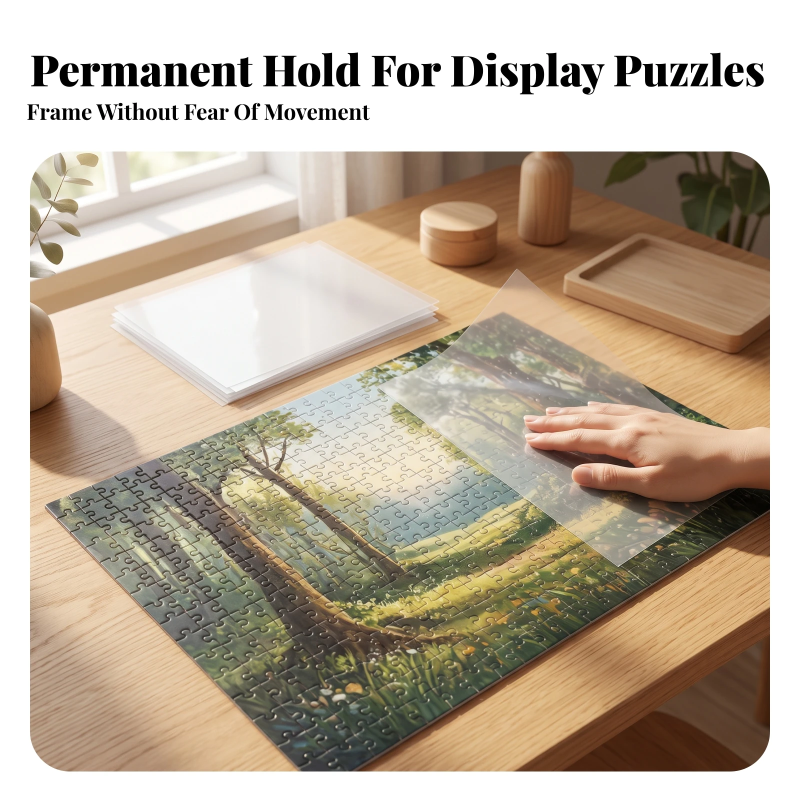 10 Pieces Adhesive Sheets Flexible Self-Adhesive Puzzle Saver Sheets for Hobbyists