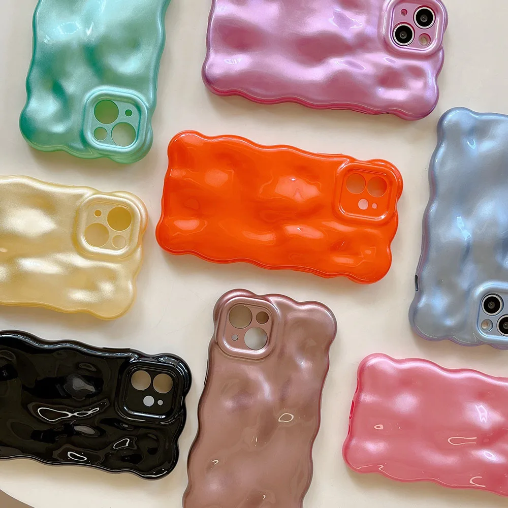 الكورية لامعة ثلاثية الأبعاد نيزك الملمس معكرون بلون الحال بالنسبة آيفون 14 برو 13 12 برو 11 برو ماكس موجة الهاتف للصدمات قذيفة