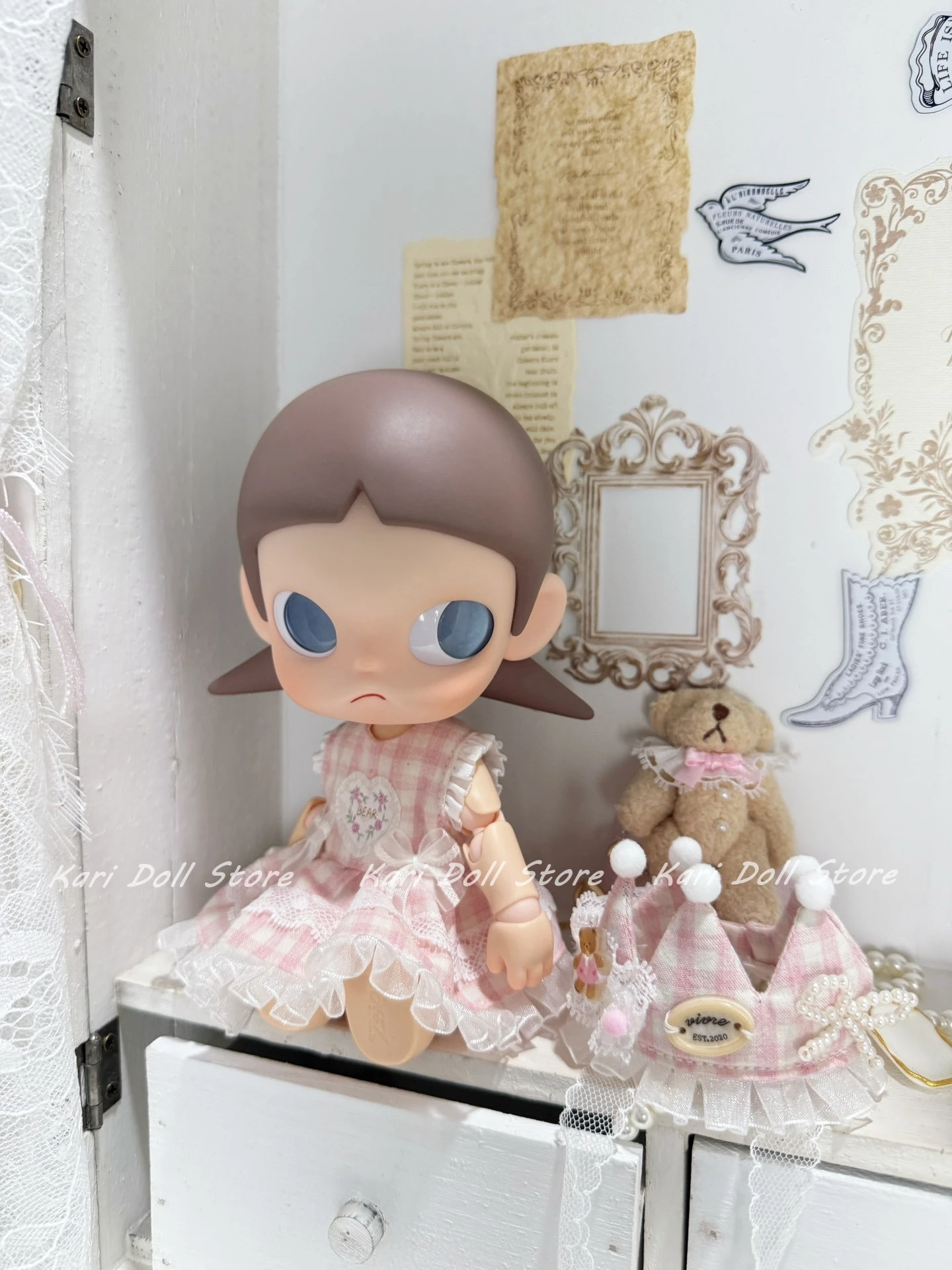 2026 Kari Store Handmade Dress Clothes for Zsiga 1l8 accessories Doll 8 points action figure Retro teddy bear puffy skirt set