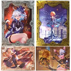 Mika Genshin Impact Metal Frame Card Anime Characters Nahida Eula Lawrence Collection Card Board Game Christmas Birthday Gift