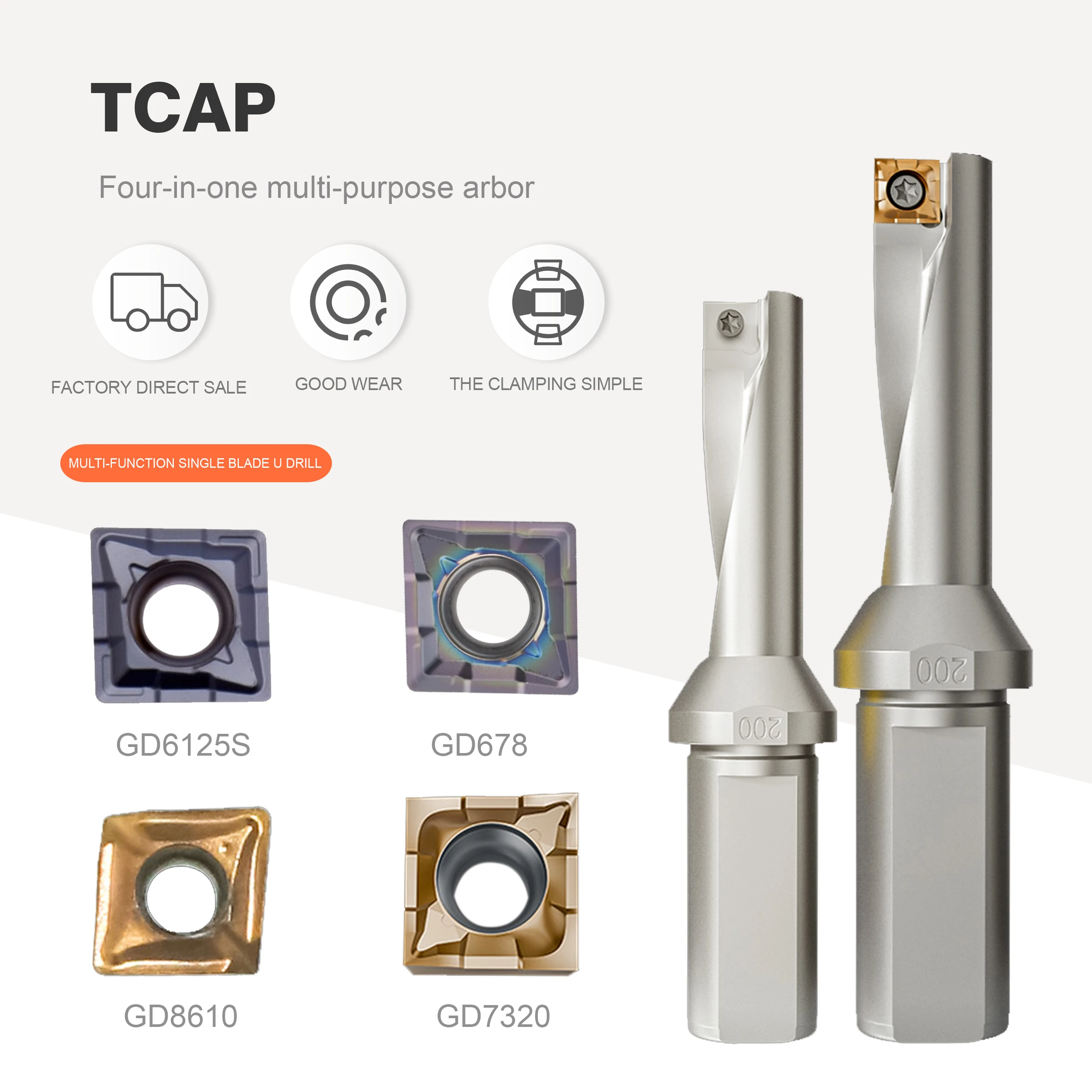 Perceuse multifonctionnelle intégrée pour lame XCMT, série TCAP 08R 10R 12R 14R 16R 20R 2.25D 3.25D