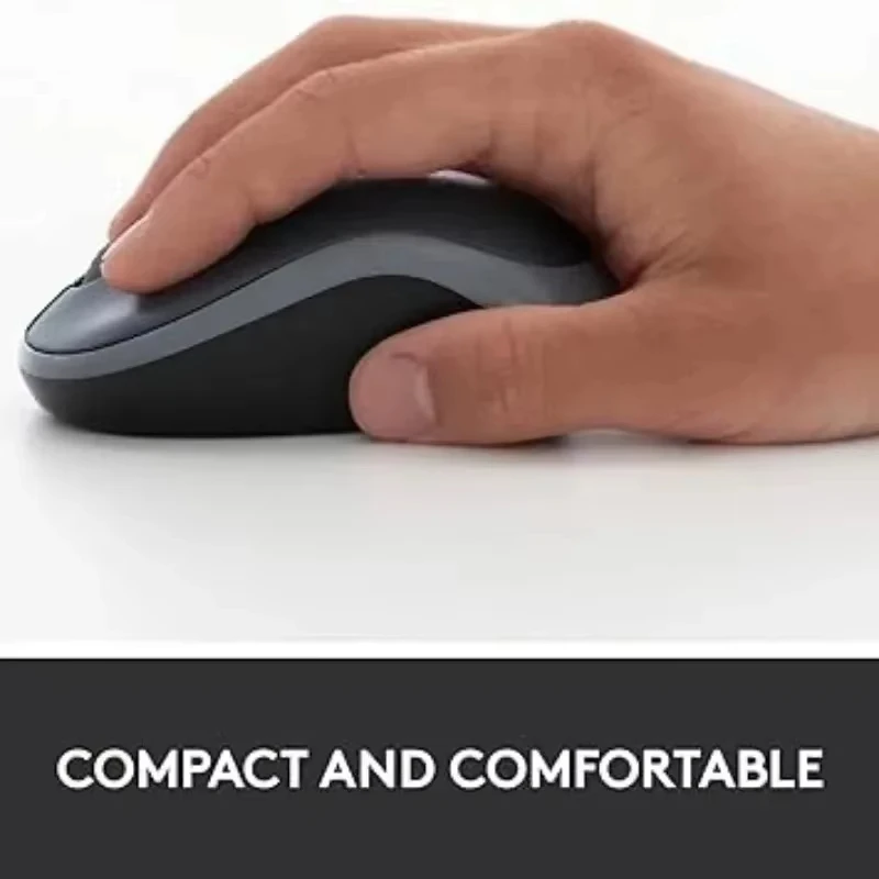 Ratón inalámbrico Logitech M185, ratón de oficina, ratón simétrico, borde negro y gris con receptor inalámbrico de 2,4G Original