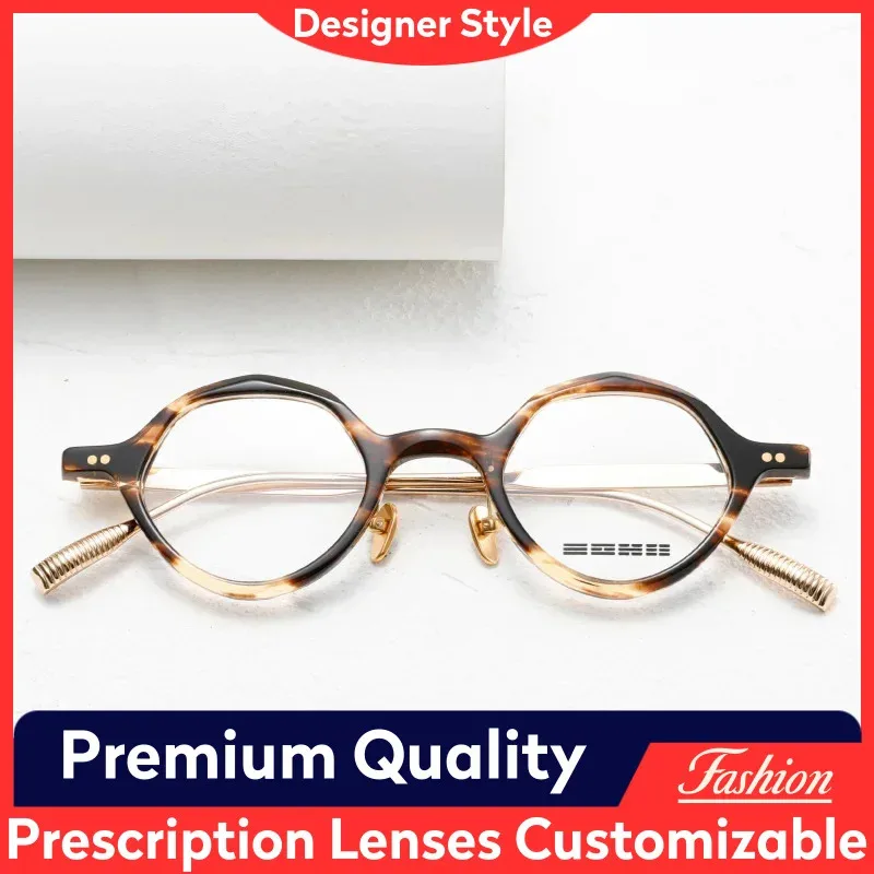 

HM011 Celluloid High Quality Glasses Frame Vintage Round Luxury Men's Women's Eyeglasses Frames Made in Shenzhen China Eyewear