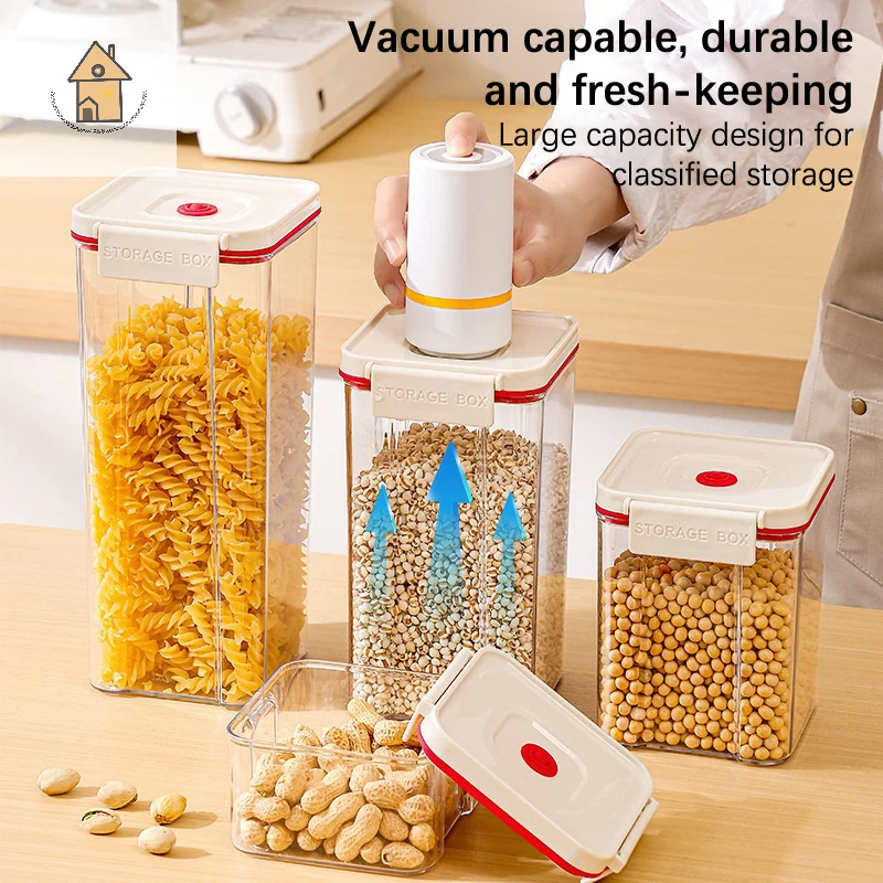 

Vacuum Seal Container Coffee Beans Sealed Tank Vacuum Jar Cereals Rice Storage Box Moisture-Proof Sealed Canister