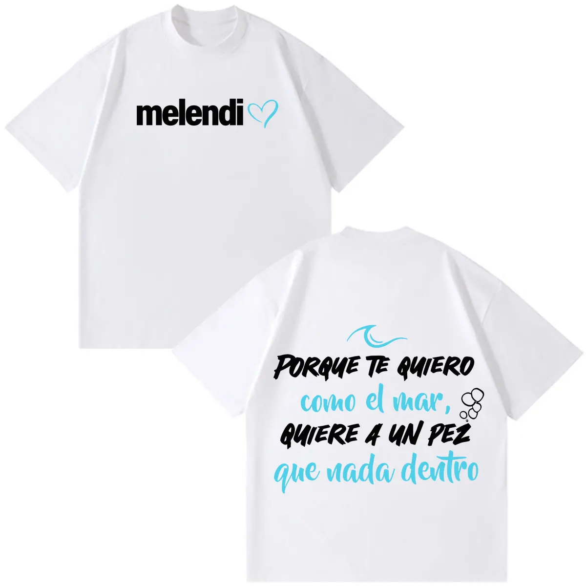 Rapper Melendi Tour Print Merch T-Shirt für Herren und Damen, modisches T-Shirt, kurzärmelig, locker, lässig, Baumwolle, übergroß, Gothic-Punk-T-Shirt – Detail 5