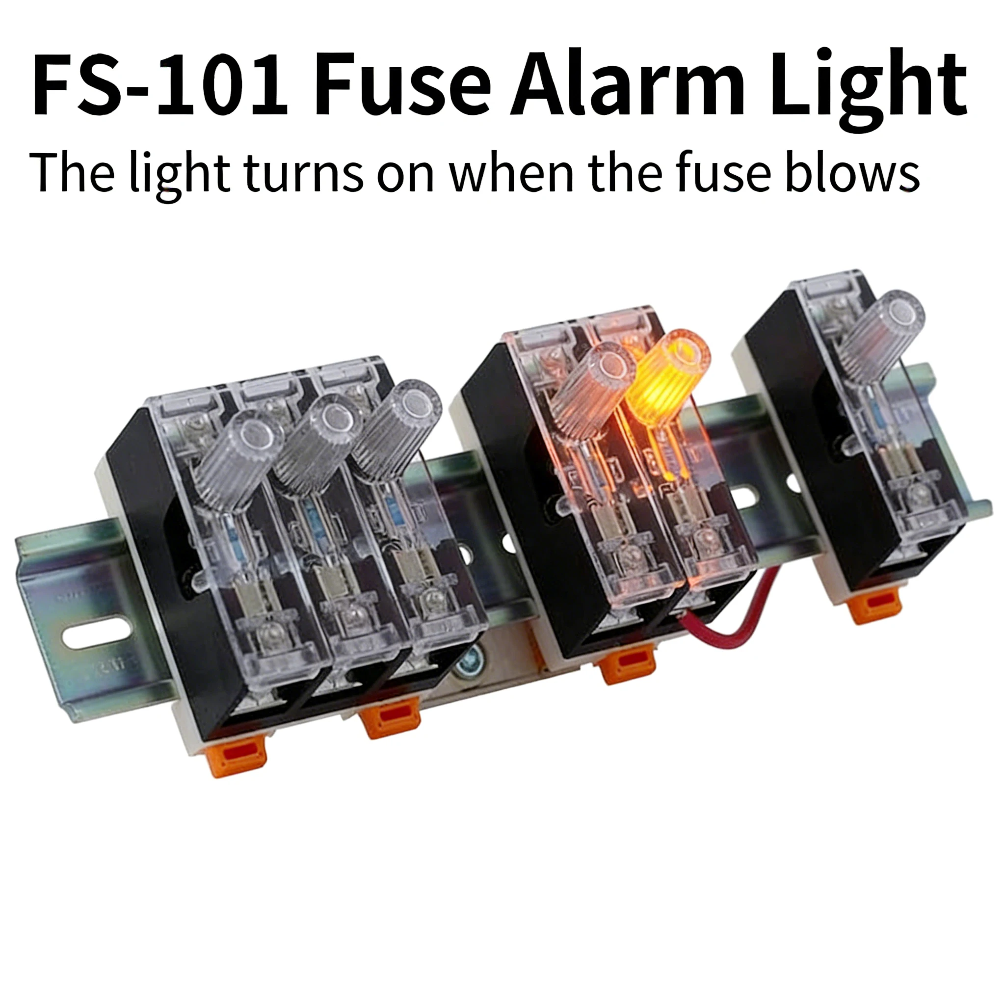 6x30mm 220V Fuse Holder FS-101 FS-102 FS-103 Din Rail Mount Single Pole 10A Circuit Breaker Accessories for Industrial Electric