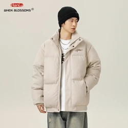 Suede Stof Winter Warme Jas Mannen Parka Dikker Jas Heren Stand Kraag Effen Kleur Casual Parka Vrouwen Mode Nieuwe Streetwear