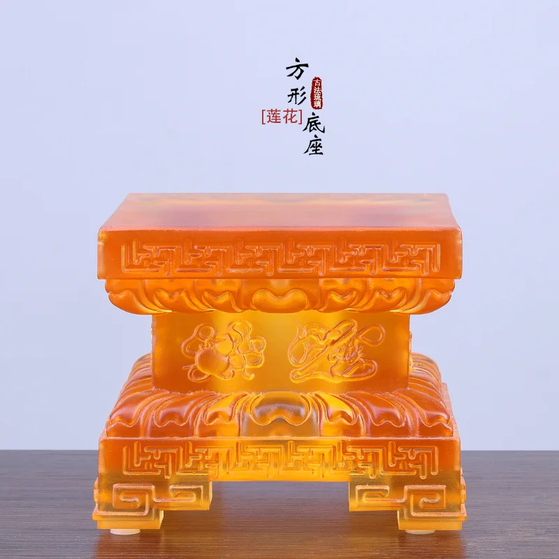 CX glazed square lotus table Buddha statue base ornament heightened to offer temple handicrafts