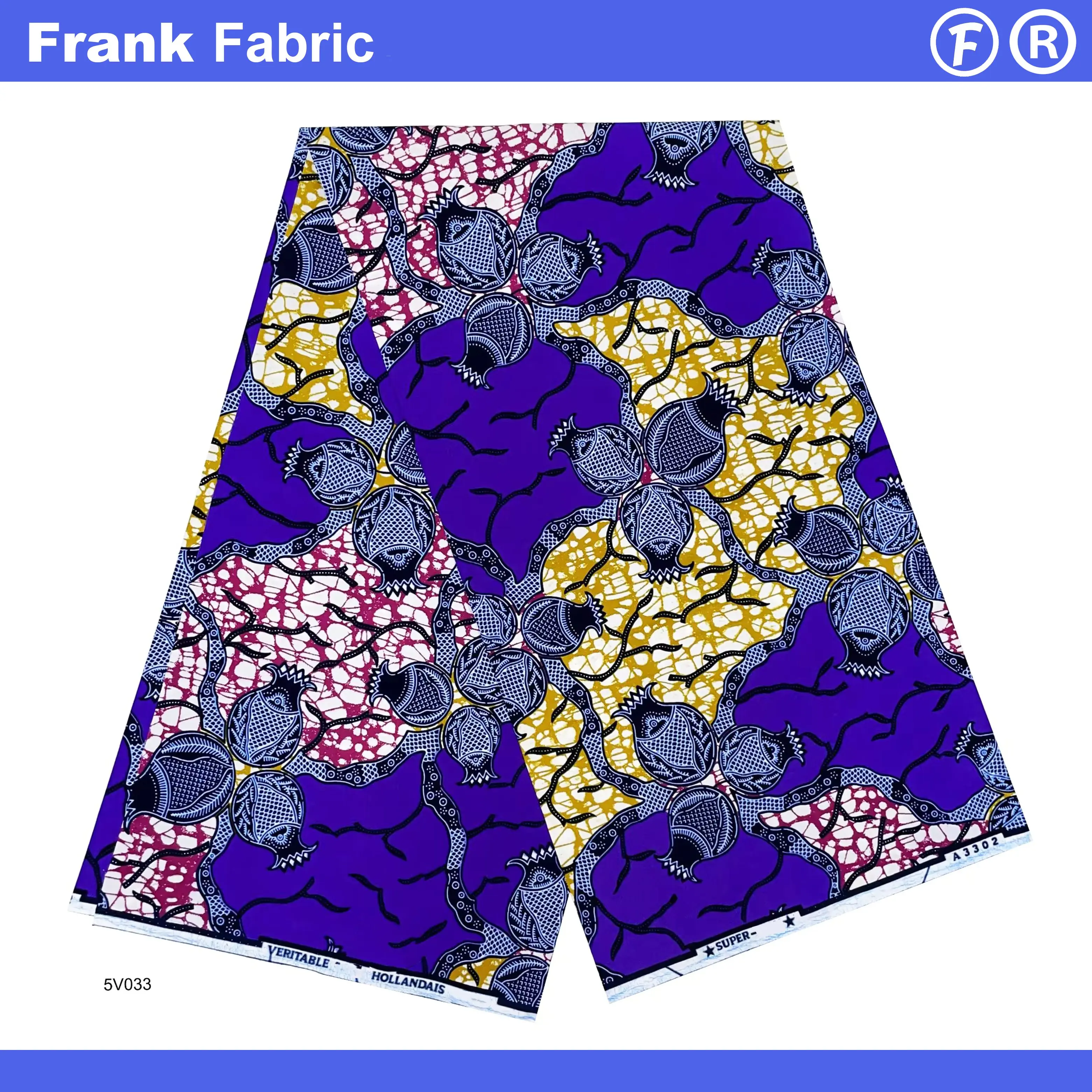 

Настоящая высококачественная супер африканская ткань с восковым принтом шириной 45 дюймов, 100% хлопок, голландская ткань Анкара, краска для шитья платьев FF2507.031