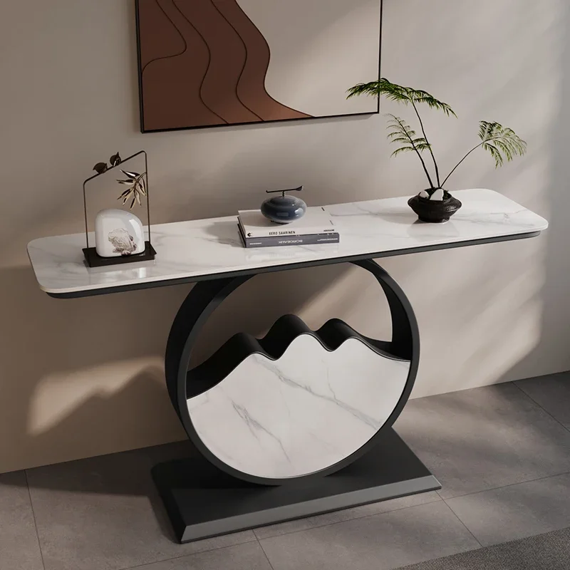 Design Simple Console Table Metal Marble Center Hallway Console Table Modern Entrance Wohnzimmer Tisch Living Room Furniture