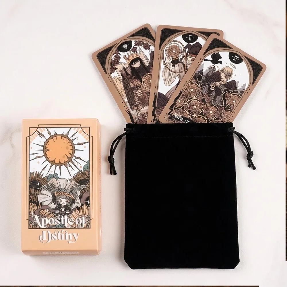 

78-Card Destiny Messenger Tarot Deck (with Storage Pouch),10.3x6cm Pocket Size, Board Game,Party, Professional Divination Cards