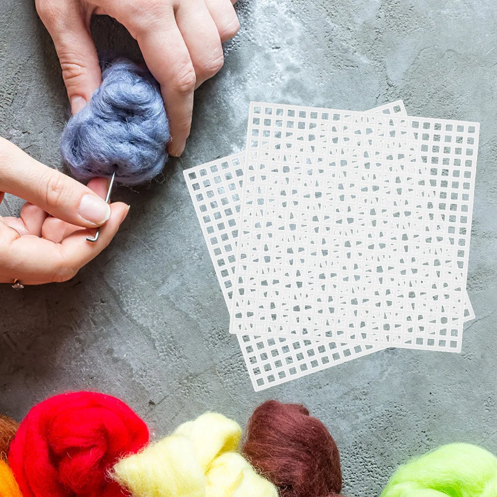 

10Pcs Plastic Mesh Sheets Durable DIY Weaving Bag Material Smooth Surface Neat Holes Easy to Cut for Crochet Projects