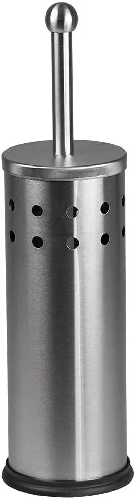 

Vented Toilet Brush Set, Stainless Steel Holder with Non-Skid Base, Compact Bathroom Caddy