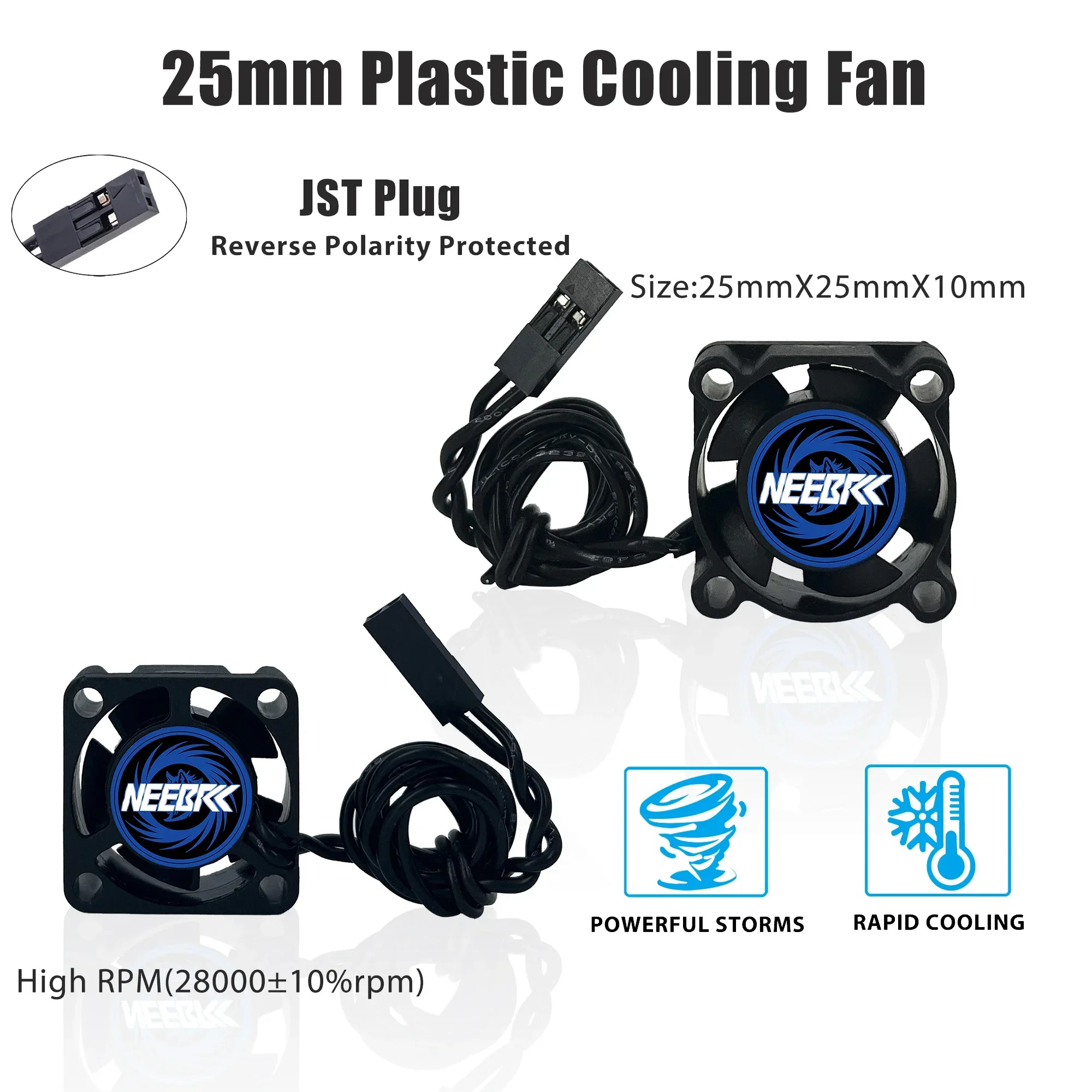 NEEBRC 28MM Metall-Kühlkörper 25mm Motor-Kühlventilator 5-12V für 1/12 1/14 1/16 RC Auto 370 380 390 2838 2840 2847 Bürstenloser Motor – Detail 19