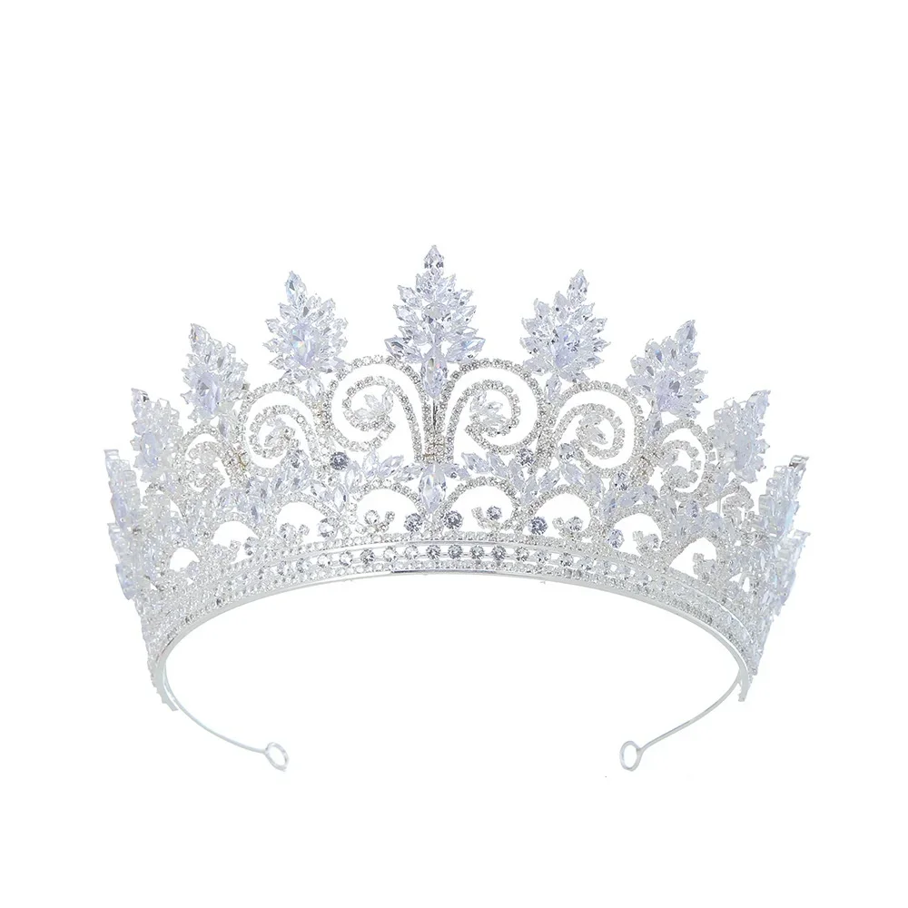 Baroque Queen Crown For Wedding Bride Headdress Crystal Princess Bridal Tiaras Crowns For Women Pageant Prom Hair Jewelry Diadem