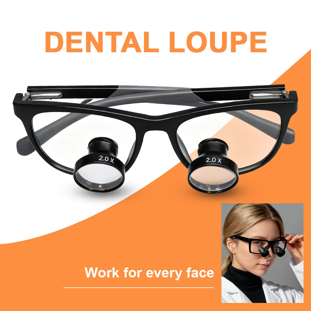 Dental Loupes 2.0 3.0X TTL Ergonomic Embedded Surgical Ergonomic Magnifying Glass with Optical Lens 320-420mm Working Distance
