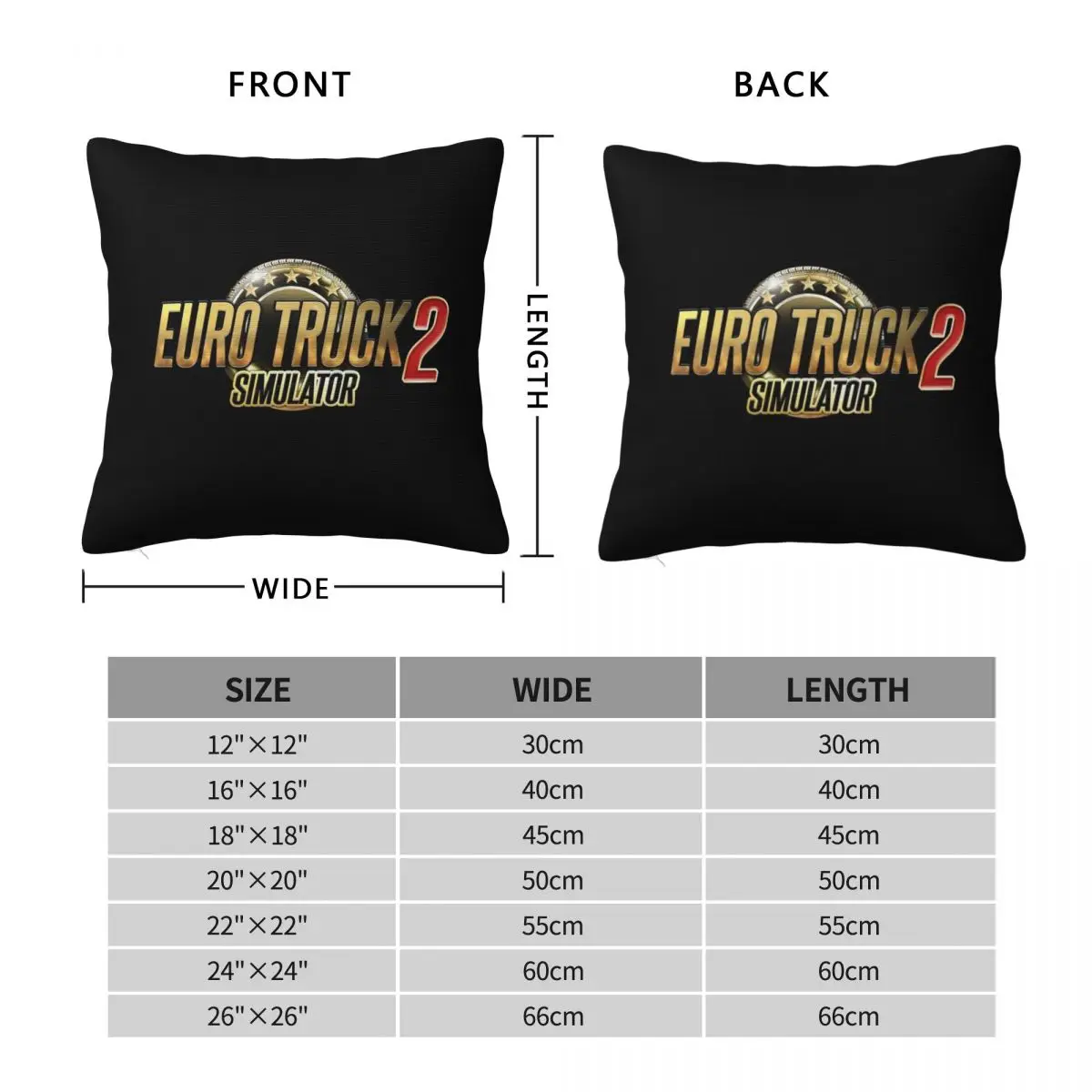 Euro Truck Simulator 2 Pillowcase Polyester Linen Velvet Creative Zip Decor Sofa Seater Cushion Cover