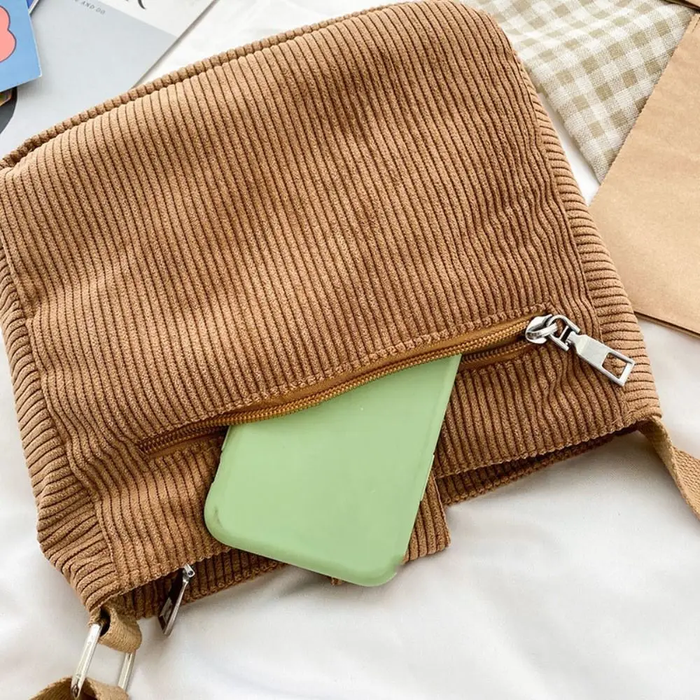 

Простая вместительная сумка-кроссбоди из вельвета, осенне-зимняя ретро-мини-сумка из вельвета, повседневная вельветовая сумка через плечо для девушек