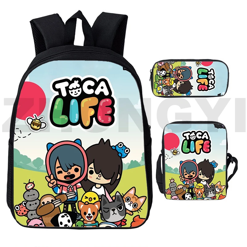 

Mochila 3D Print Toca Life World Game Backpacks Teenager Anime Toca Boca Bag Men Schoolbags Knapsack Zipper Pencil Shoulder Bag