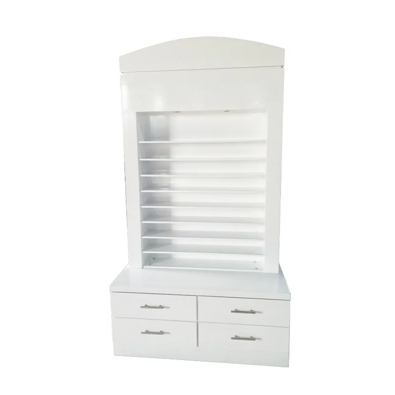 

Storage Rack, Beauty Salon Barber Shop Display Cabinet, Shopping Mall Product Display Rack with Lights, Manicure Display Rack