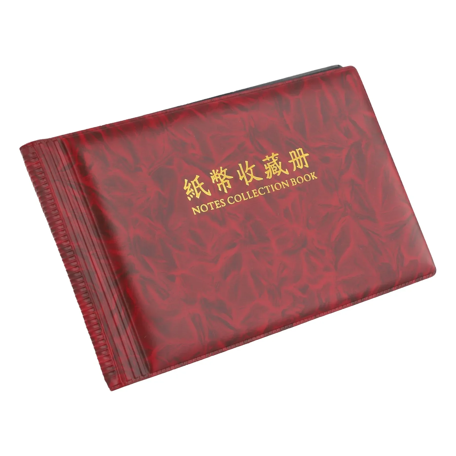 Kağıt Para Cebi Koleksiyon Albümü Para Birimi Banknot Sayfaları W/Simit Deri Kapak Rengi Radom Taşınabilir