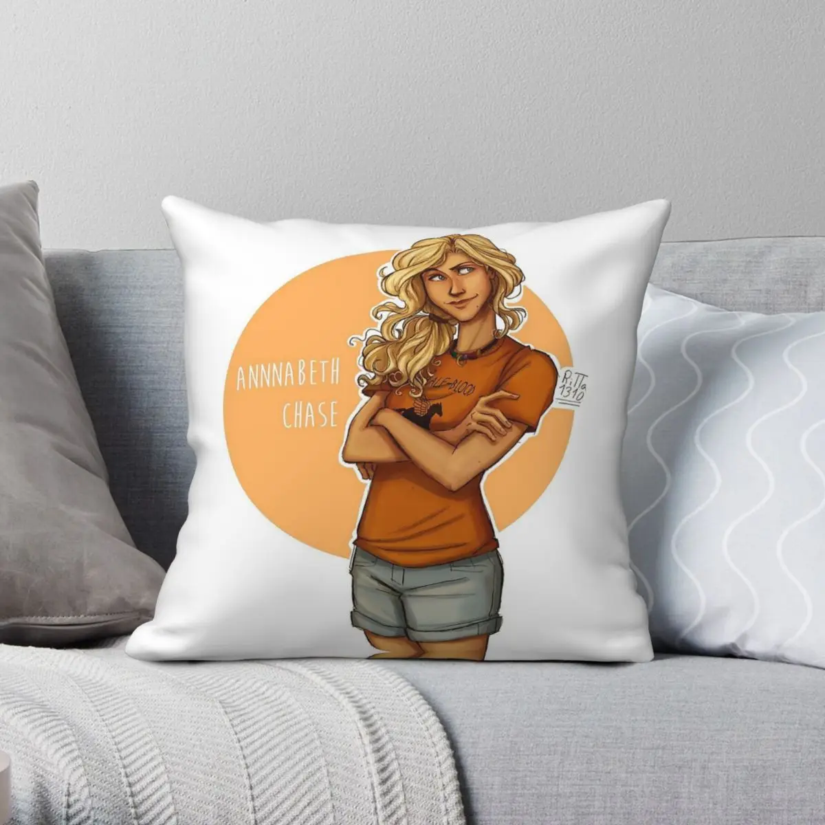 Annabeth Chase Percy Jackson Square Pillowcase Polyester Linen Velvet Creative Zip Decorative Throw Pillow Case Home Cover 18