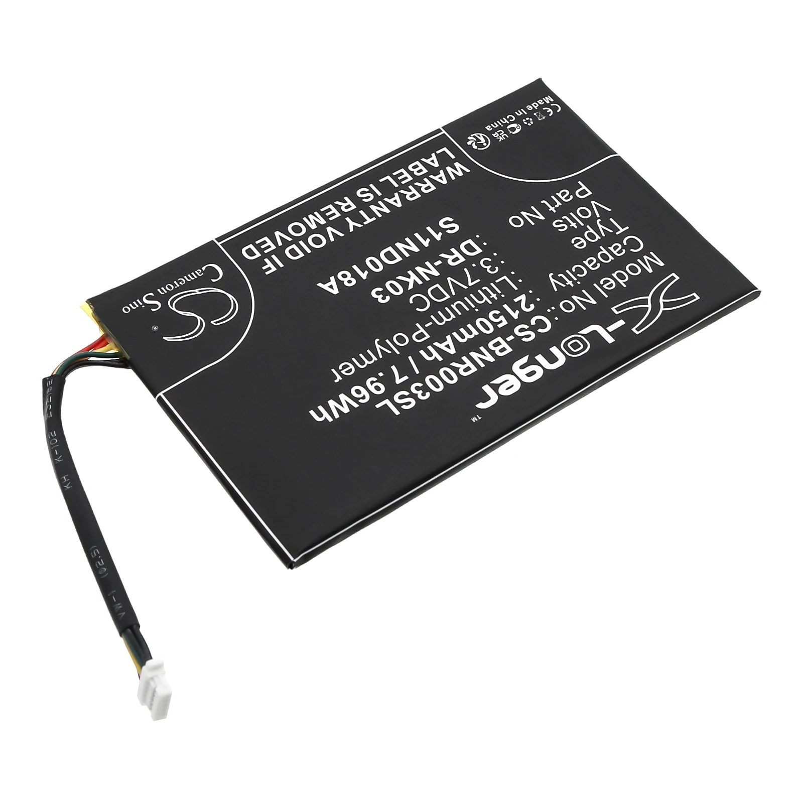 CameronSino E-book, E-reader battery for Barnes & Noble,3.7v,2150mAh,Nook Simple Touch BNRV300 Simple Touch 6