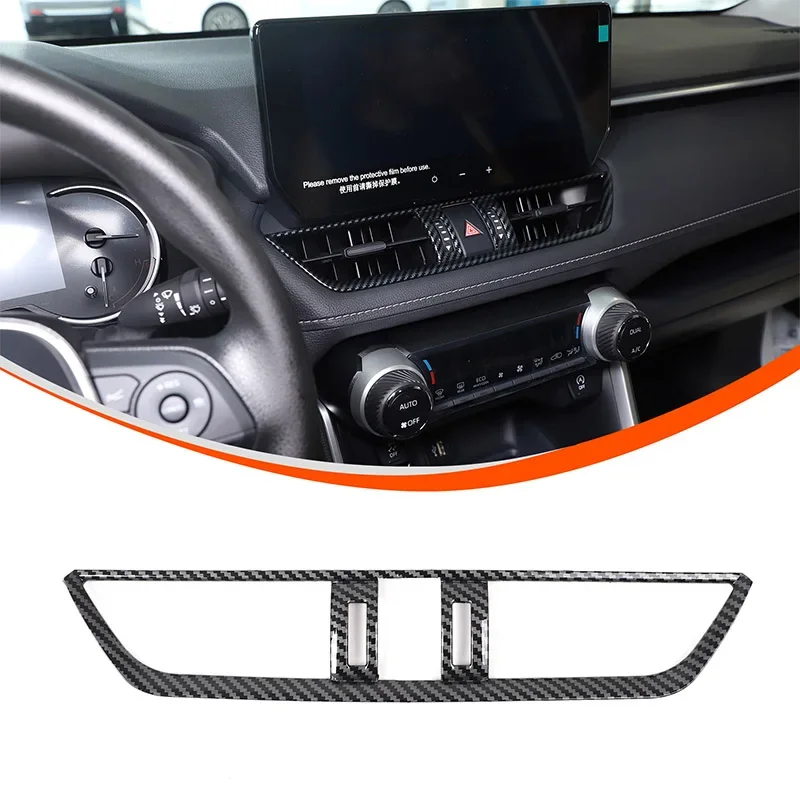 

For Toyota RAV4 2020+ Car Center Control Air Outlet Decorative Frame ABS Carbon Fiber Pattern Interior Accessories