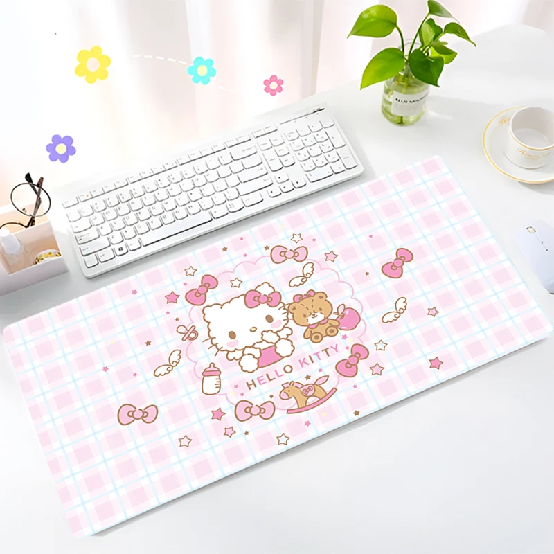 

Large Gaming Customized Hello Kitty Mouse pad Office desk mat Game keyboard pad Desk Mats Home Decor Sanrio Cute Home Decor