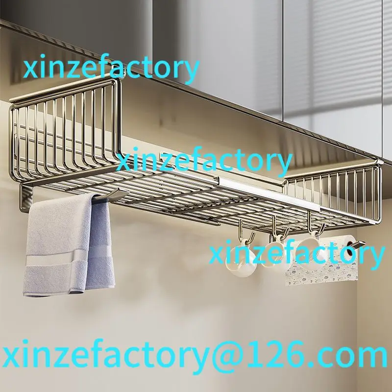 

Customizable Cabinet Under Shelf Adjustable Stainless Steel Cup Hanger Thick Towel