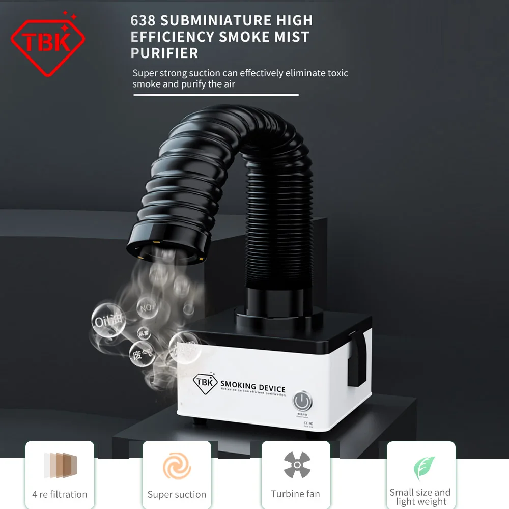 TBK 638 smoke mist purifier,eliminate toxic smoke,4 layes filtrationreal activated carbon filter,Welding Fume Absorption Filters