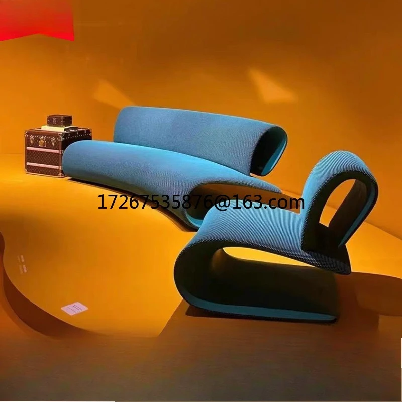 

Simple light luxury designer trapezoidal curved single chair model room hotel lobby reception curved single chair