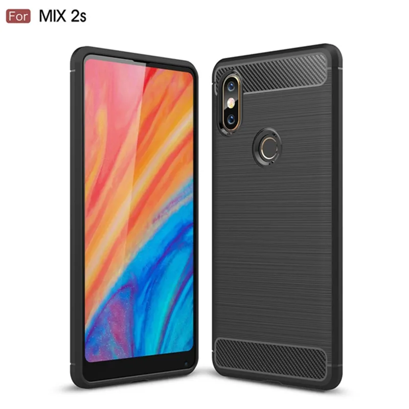 

Shockproof Back Cover for Xiaomi Mix 2s Mi Mix 2S Silicone Case For xaomi Mi Mix2s Mimix 2s Carbon Fiber Case