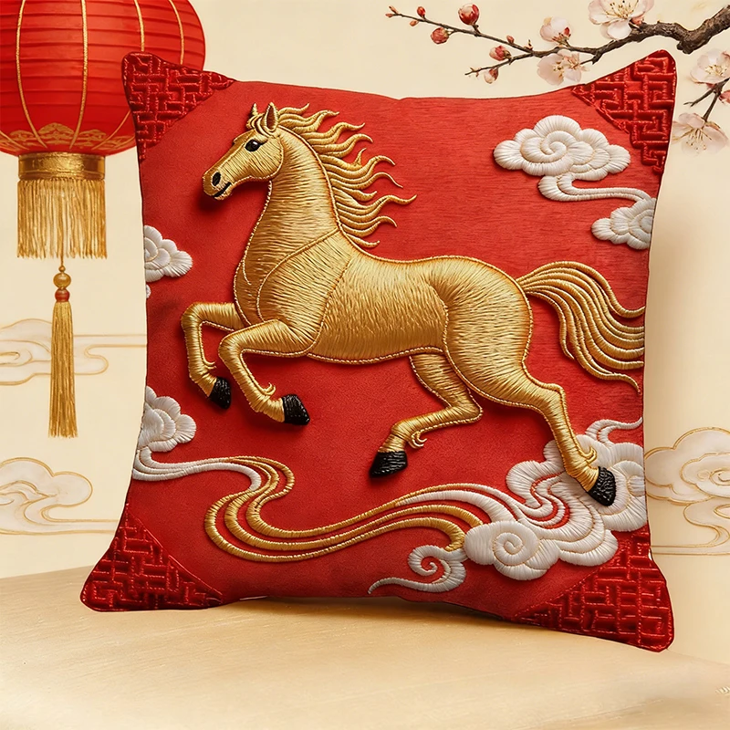 Throw Pillow Cushion Cover Horse Print Luxury Modern Fashion Style Couch Sofa Pillow Covers Bedroom Living Room