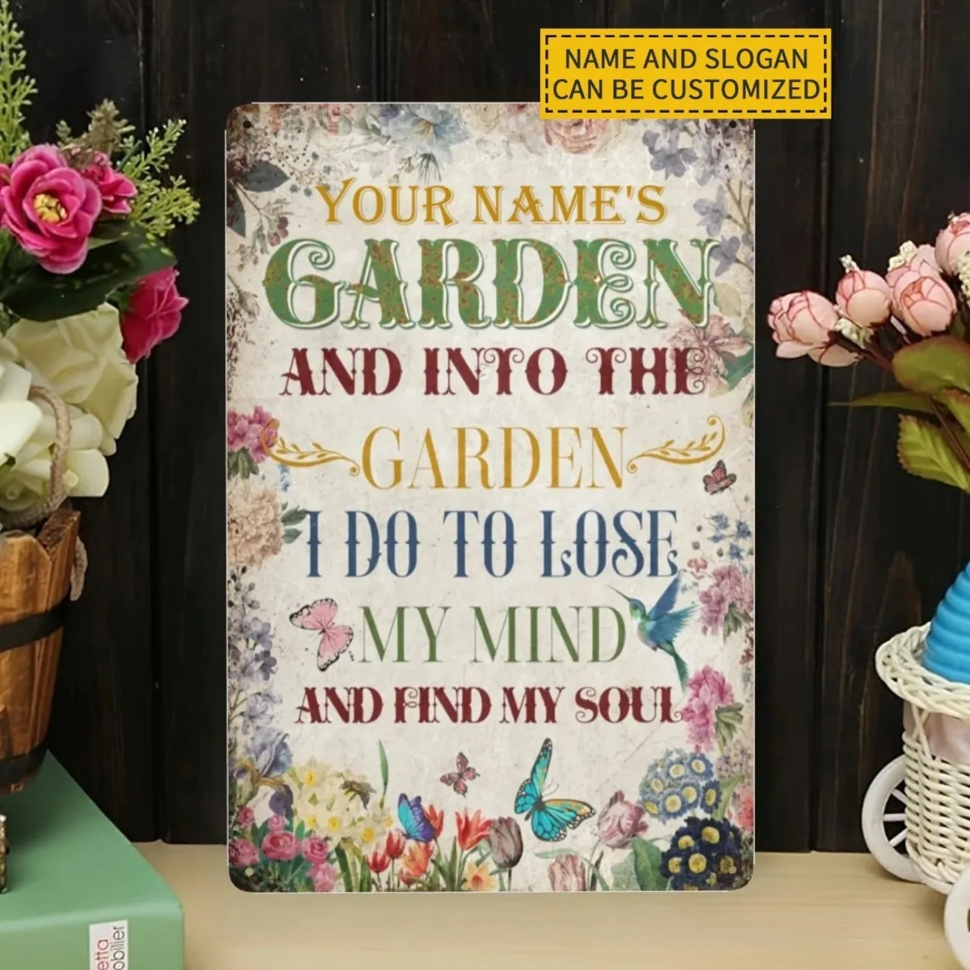 Personalized Custom Garden Sign Home & Outdoor Spring Decor Ideal Gift (Decoration Only)