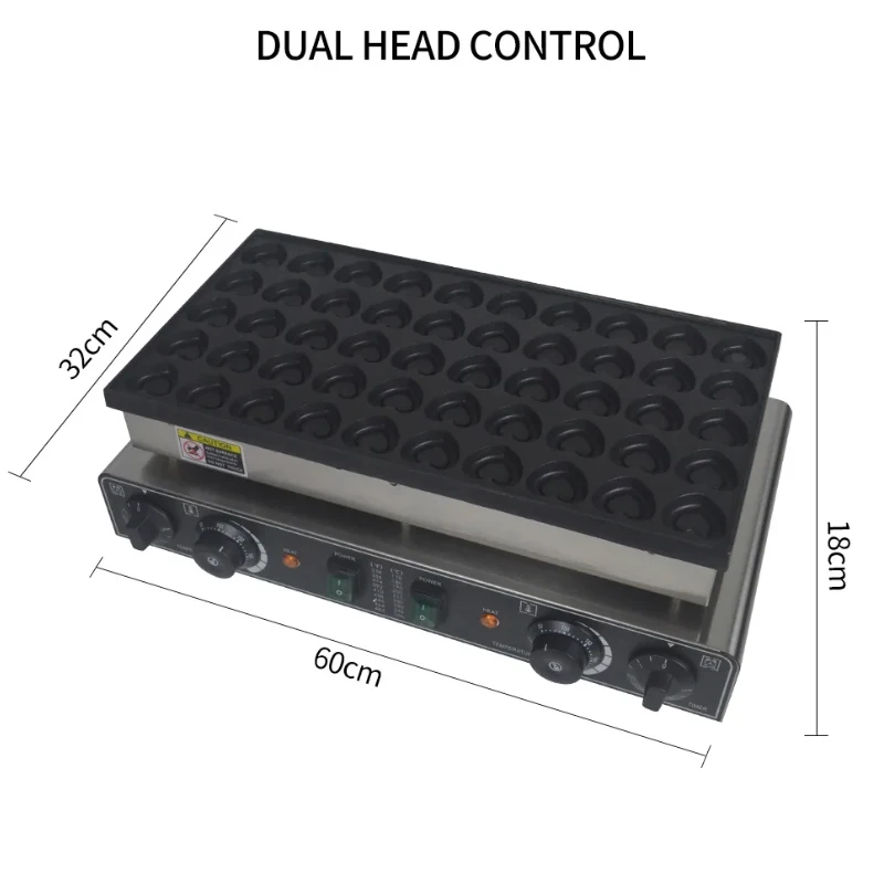 50 Holes Heart Shaped Mini Dutch Pancake Maker Machine 1700W Electric Waffle Maker Dutch Poffertjes Grill Muffin