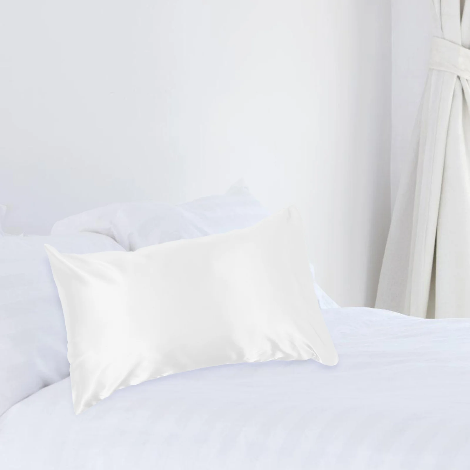 

Ice Silk Pillowcase Cool Polyester Bedding Solid Color Breathing Fabric Travel Size Protective Cover Cushion Case