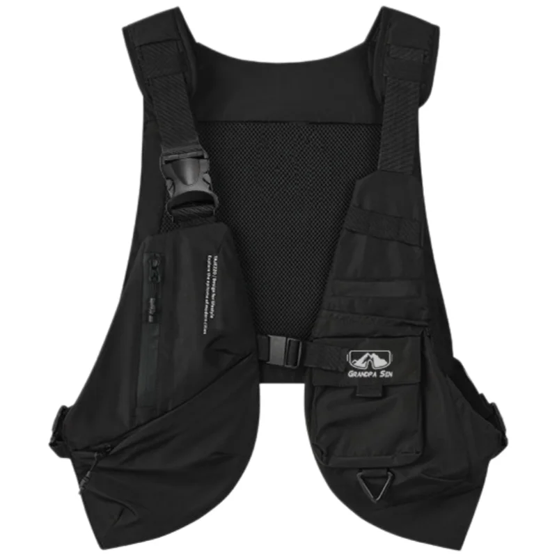 2026 Unisex Tactical Outdoor Cargo Pocket Vest Functional Sleeveless Gilet Spring Autumn Casual Multi Pocket Waistcoat Fashion — купить у AliExpress WW