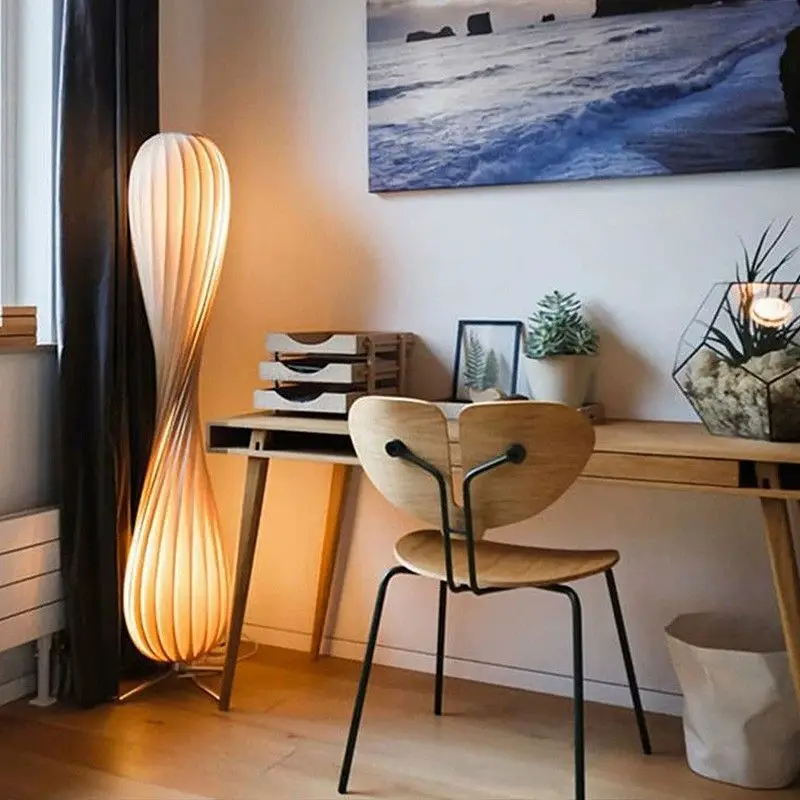 Floor lamp Chinese fabric living room bedroom bedside lamp high-end versatile floor lamp