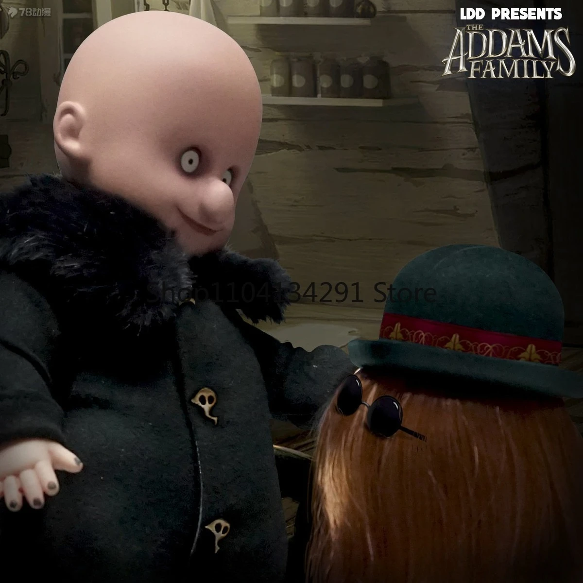 Original MEZCO Antiguo 10 pulgadas LDD Living Dead Doll Series: La Familia Addams - Figuras Mr. y Mrs. Addams, Fester y Moe